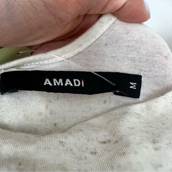 NWT anthro Amadi Lola Cross Wrap Dress sz M Cream Orange Nursing Tencil Linen - Picture 8 of 8